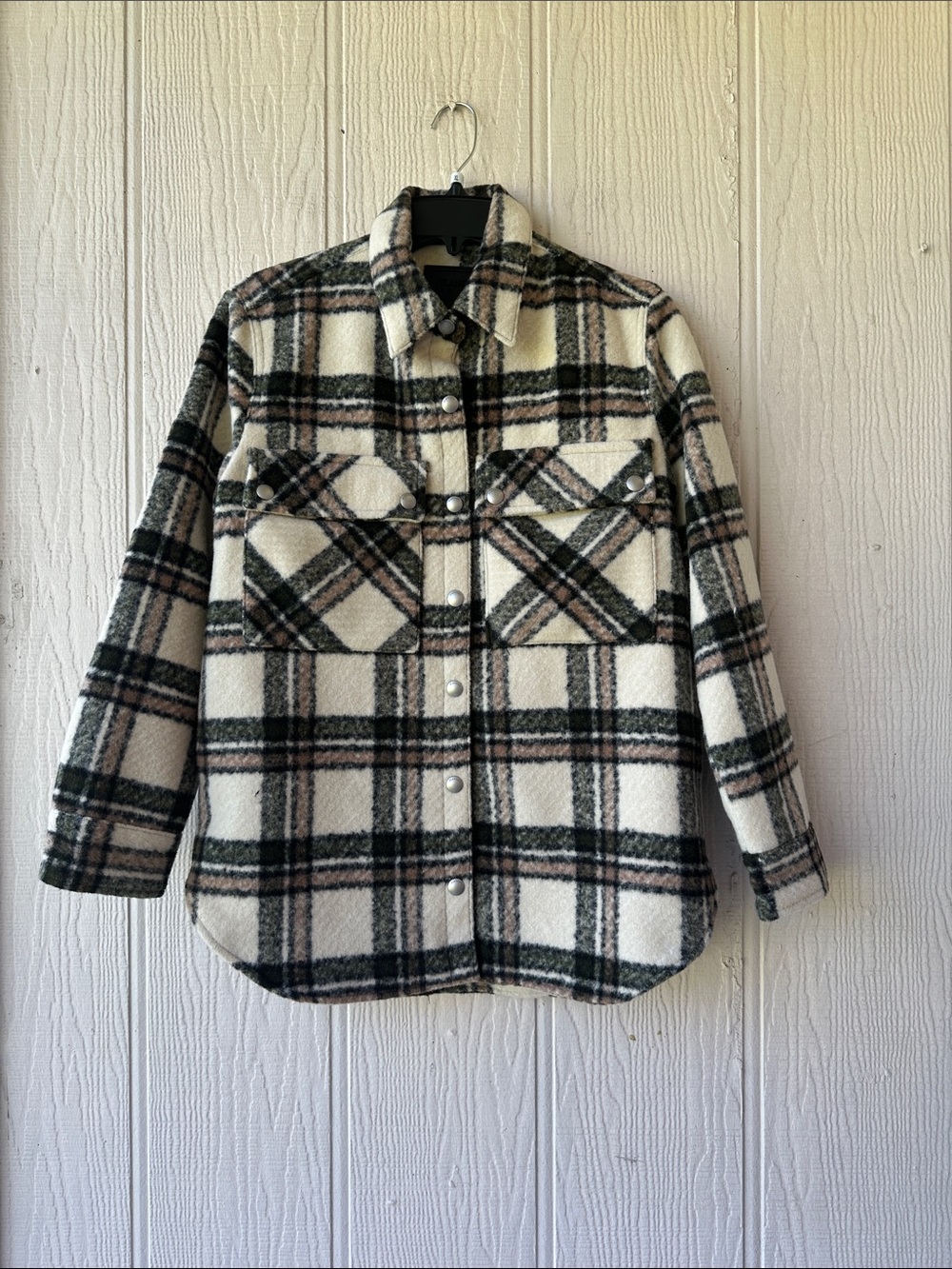 BLANK NYC Plaid Button-Up Shacket Jacket